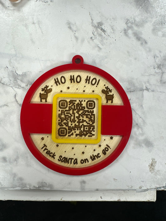 Santa Tracker Acrylic Ornament QR Code