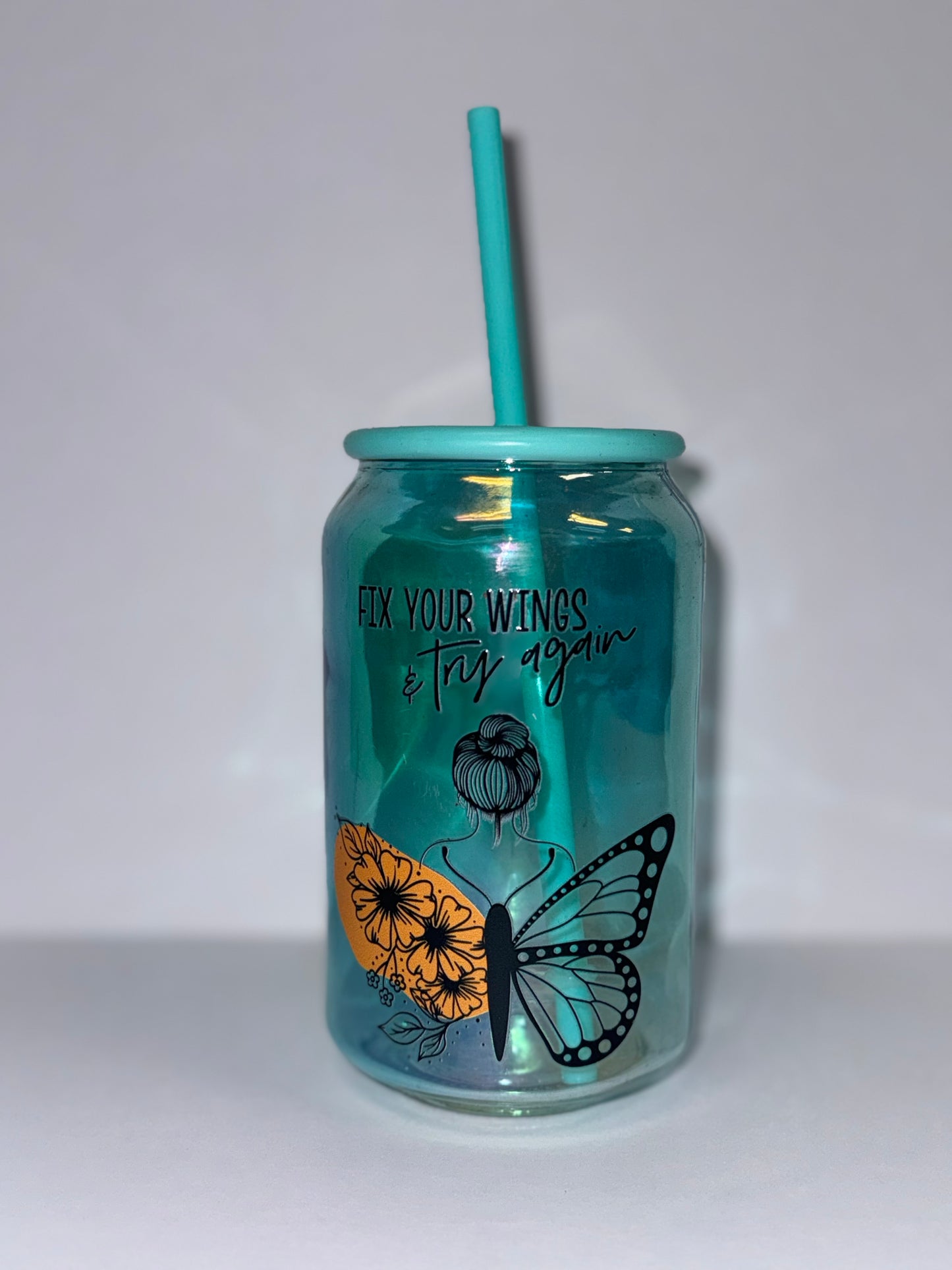 16oz Tumbler Libby Cup with UV Design Fix your wings and try again