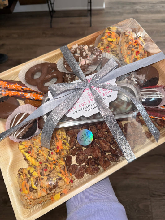 Chocolate Charcuterie Board with Dubai Chocolate Bars