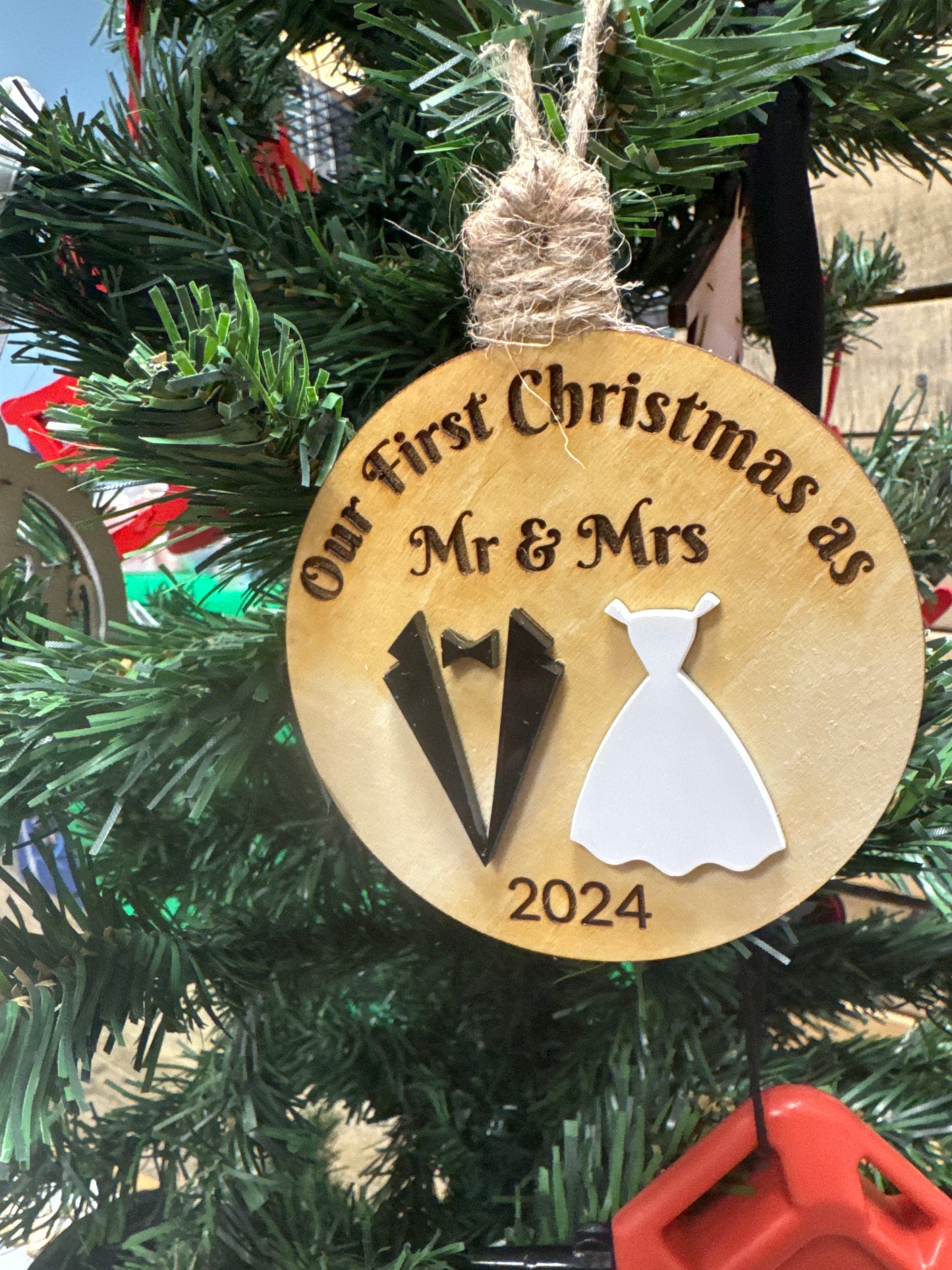 Great Gift Our First Christmas as Mr & Mrs 2024 Ornament