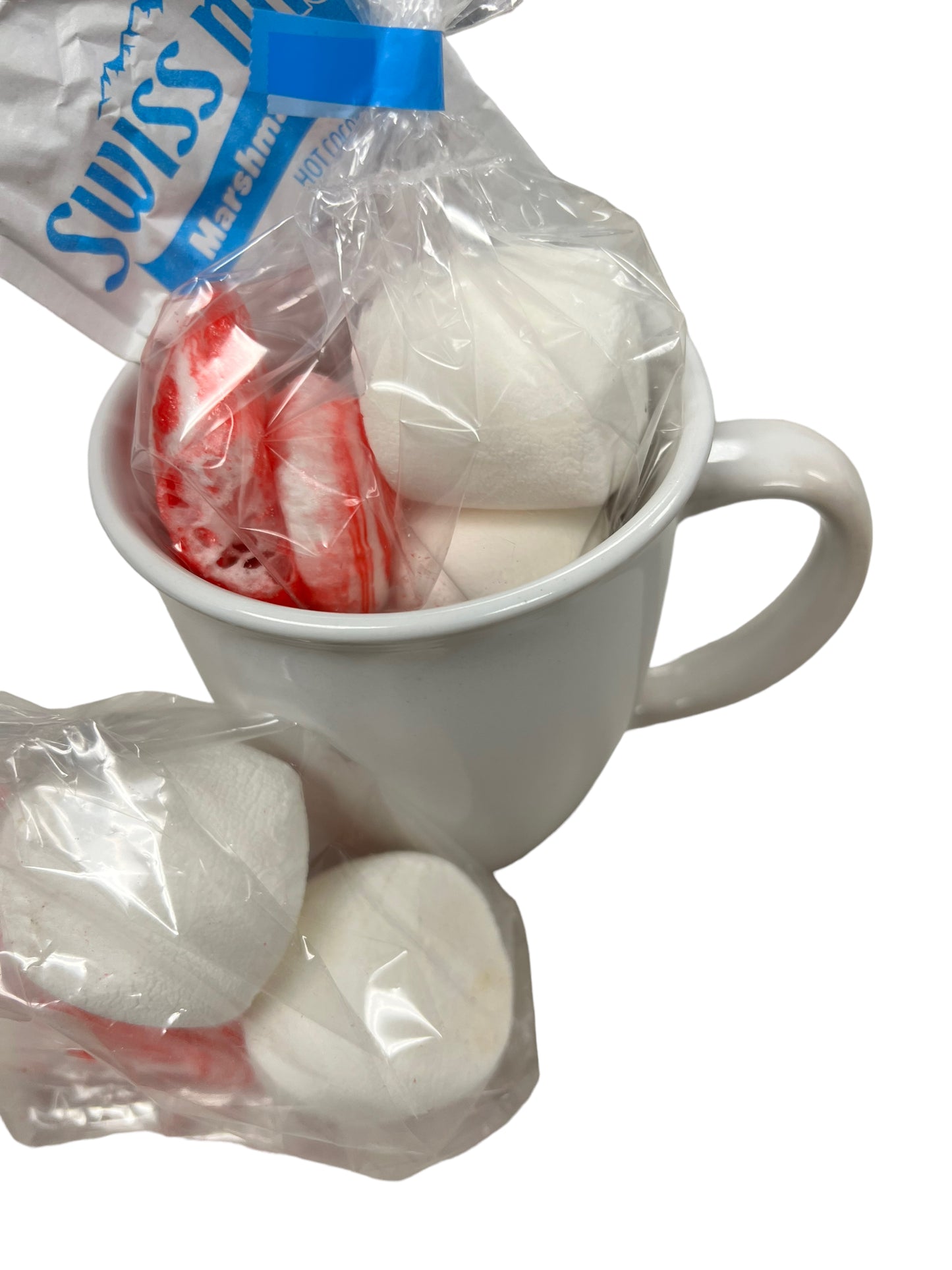 Freeze Dried Marshmallow and Candy Cane paired with Hot Chocolate and A Mug