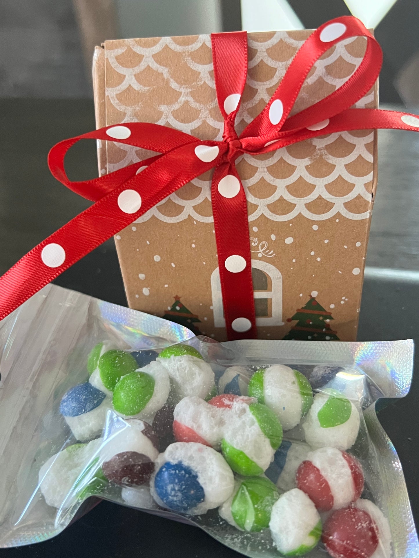 Gingerbread House Box favors- filled with Freeze Dried Crunchies